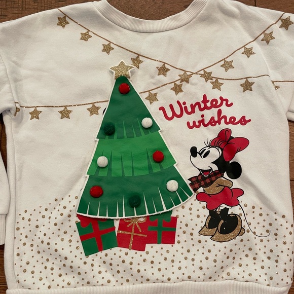 Disney at Primark Winter Wishes Minnie and Mickey Kids Holiday Sweatshirt 6-7 - Picture 1 of 16